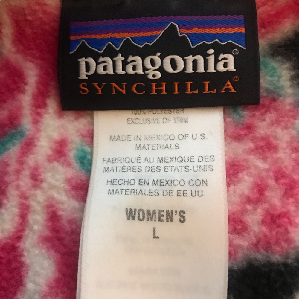 Patagonia fleece pullover with floral print
